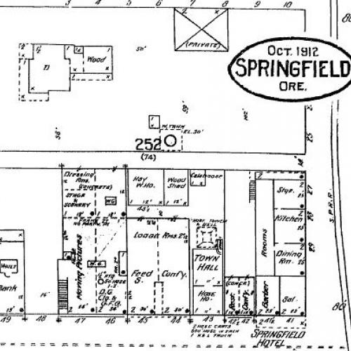Sanborn Fire Insurance Map of Main Street, Springfield, Oregon, 1912