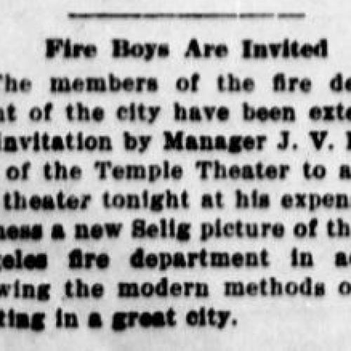 News item about the Temple Theatre, 1912