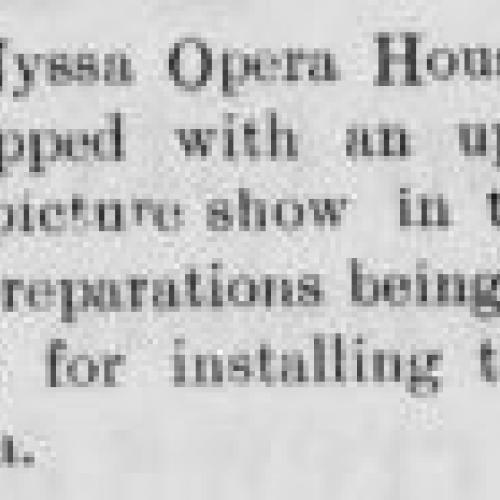 Nyssa Opera House news item, May 11, 1911