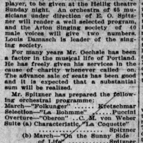 An article in the Oregon Daily Journal, December 9, 1906, pg. 49.