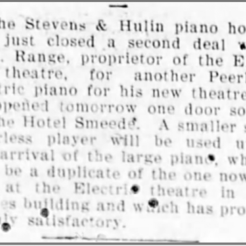 Dreamland Theatre news item, 1908