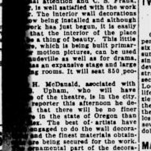 Rex Theatre Will Open Some Time in October, Eugene Guard, 1912