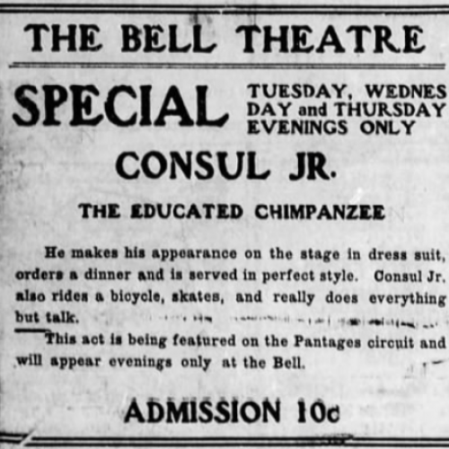 Bell Theatre ad, 1909