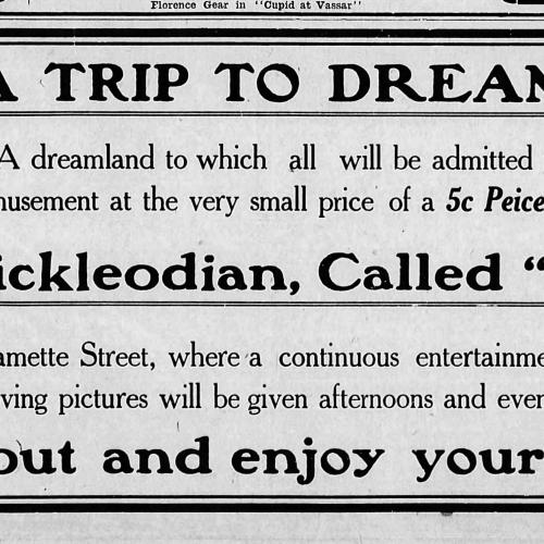 Dreamland Theatre advertisement, 1908