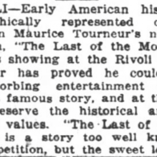 An article from the Oregon Daily Journal that describes the Rivoli Theatre showing one of the alleged best pictures created during the time period
