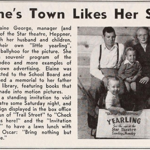 Digital Motion Picture Library. "Elaine's Town Likes Her Style." November 8th, 1947. P1. 