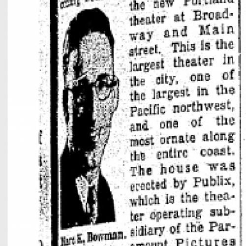 New Paper article about the grand opening of the Portland Publix Theater. 