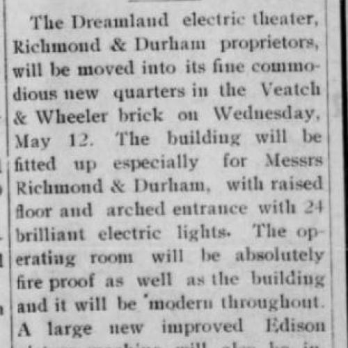 The New Dreamland news item, 1909
