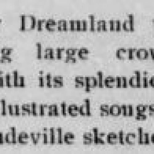 Dreamland news item, 1909