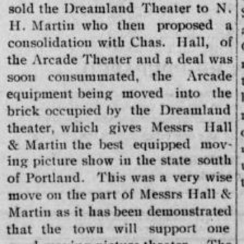Electric Theaters Have Consolidated, October 1909