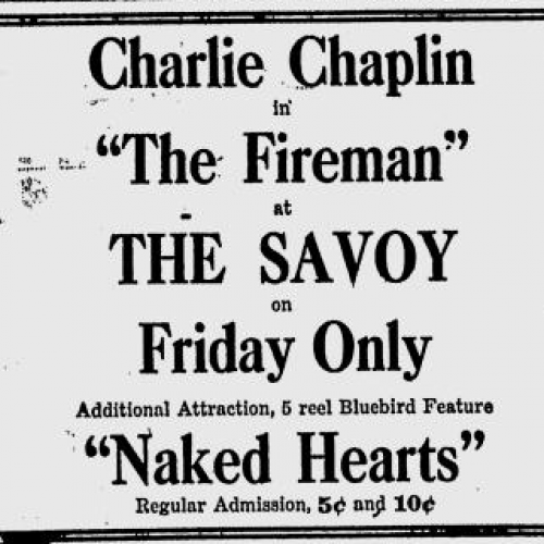 Savoy theater ad, 1916