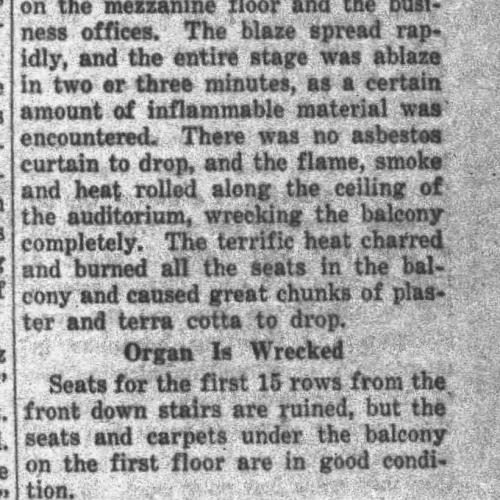 Fire at the Whiteside Theatre, 1927
