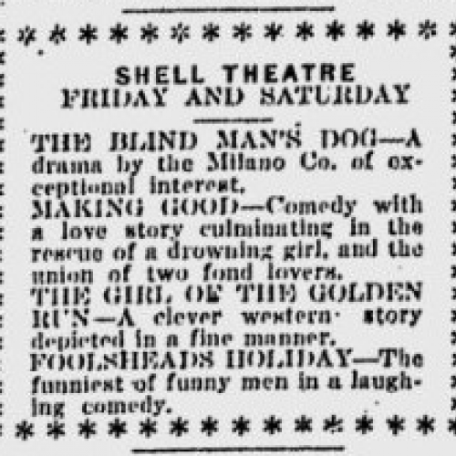 Shell Theatre ad, 1912