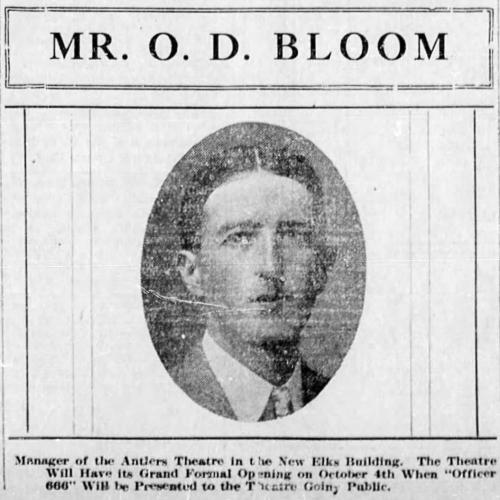 Manager of Antlers theater, 1913