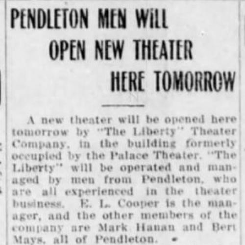 Palace closes, Liberty opens, 1917