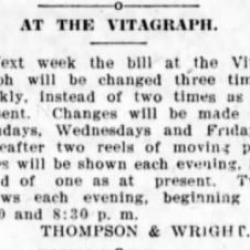 Program changes at the Vitagraph