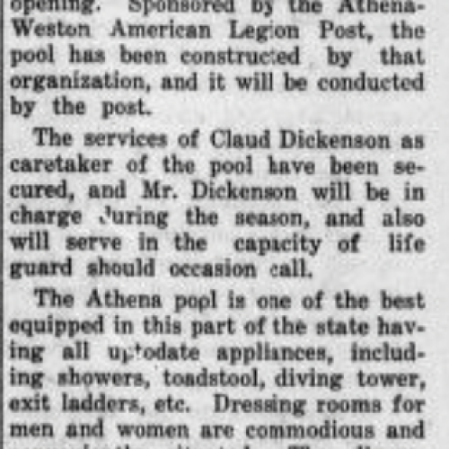 Standard Theatre Supports Opening of Athena's New Public Swimming Pool