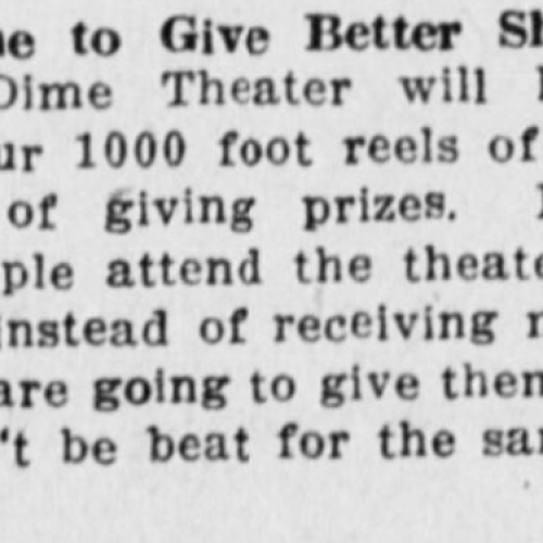 Dime theater focusing on films instead of giveaways